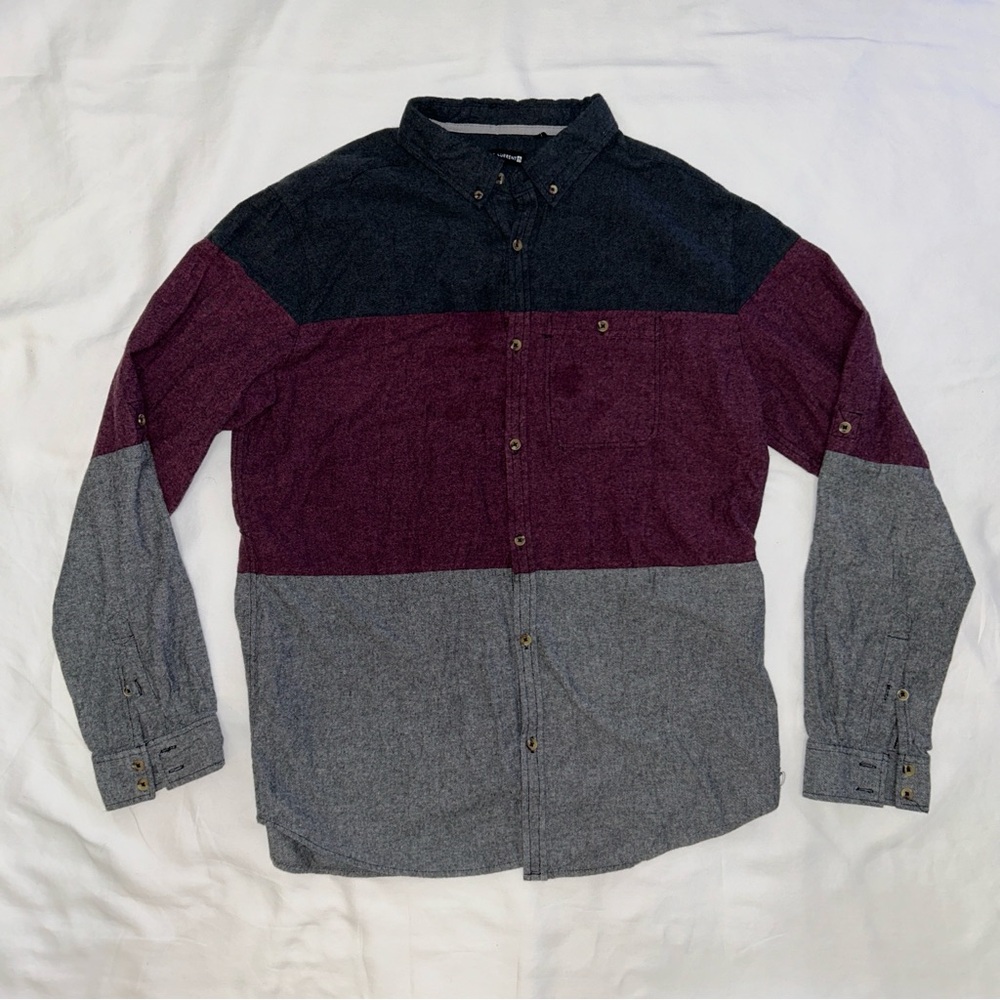 Ocean Current Men’s Color Block Button-Down Shirt XL